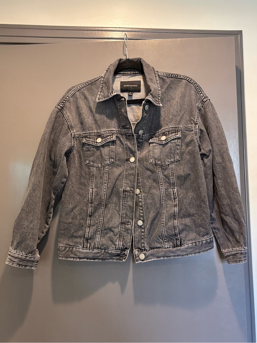 Banana Republic Washed Black Jean Trucker Jacket